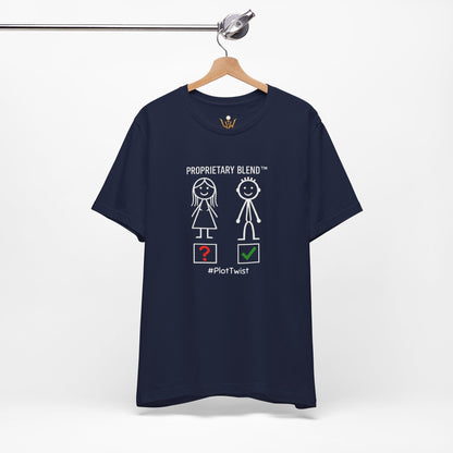 Plot Twist T‑Shirt — "Proprietary Blend" Stick Figure Graphic Tee (#PlotTwist)