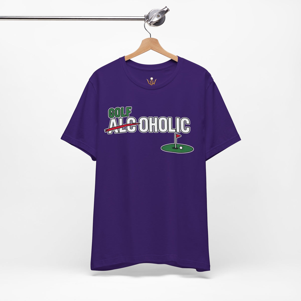 Golf-Aholic Tee — Funny Golfing T-Shirt with 'Golf' Over 'Alcoholic' Design