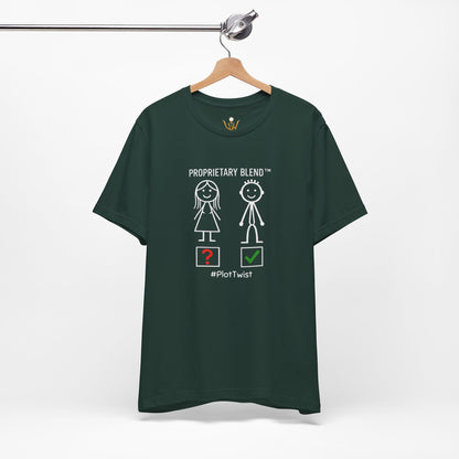 Plot Twist T‑Shirt — "Proprietary Blend" Stick Figure Graphic Tee (#PlotTwist)