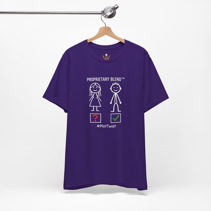 Plot Twist T‑Shirt — "Proprietary Blend" Stick Figure Graphic Tee (#PlotTwist)
